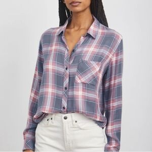 Rails Hunter plaid button up long sleeve top